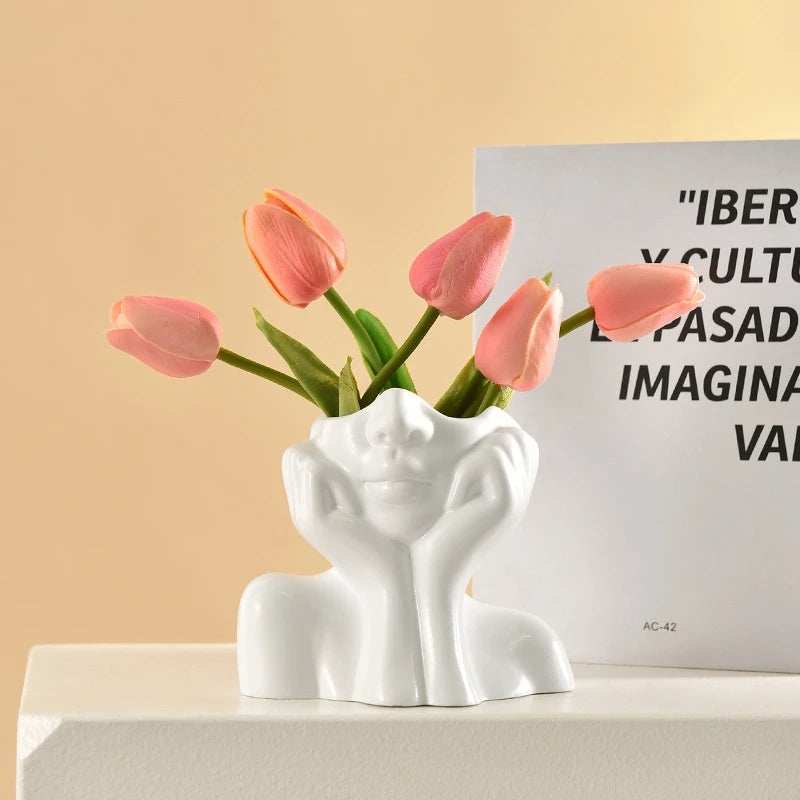 Chic Face Vase Décor